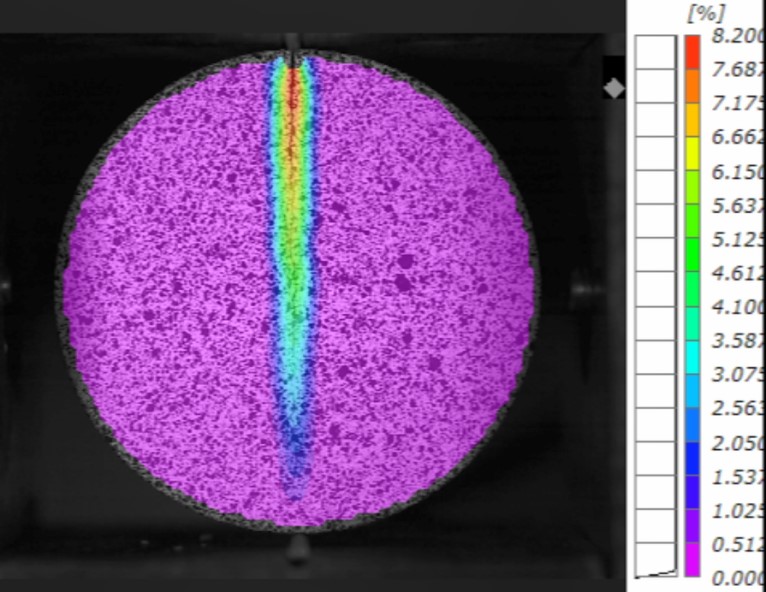 岩石巴西劈裂DIC测试应用